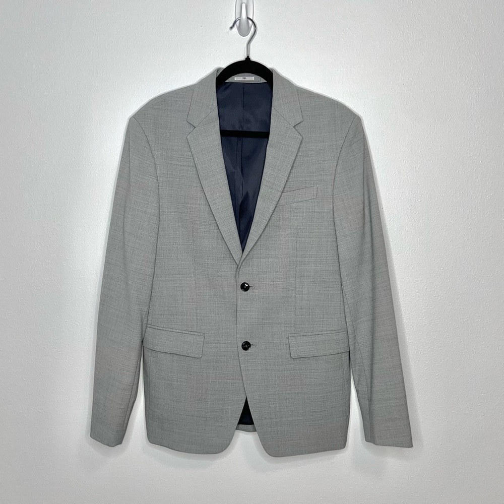 Zara Men’s Suit Blazer Jacket Grey Classic Daily Suit Cool Comfort Size 40R NWOT